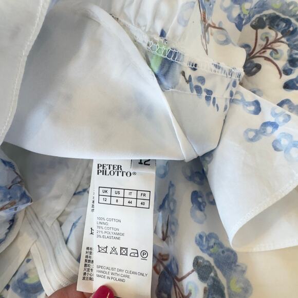 Peter Pilotto Off-Shoulder Bird Print Top Size US 8 Designer Blouse - Picture 4 of 6